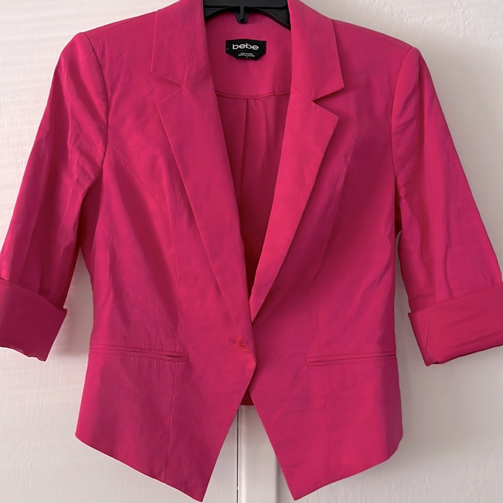 Hot pink linen blazer